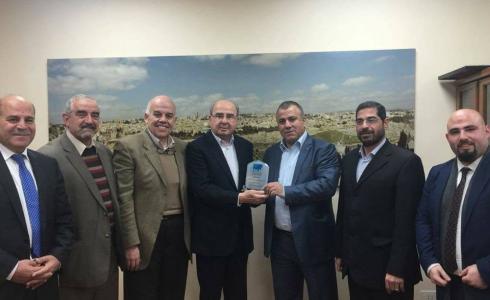 قطامي والهيئة العربية والدولية لإعمار غزة يبحثان تنسيق الجهود