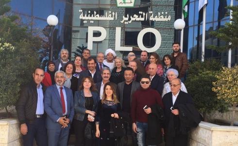 تيسير خالد يستقبل وفدا من الشخصيات والفنانين الفلسطينيين والعرب