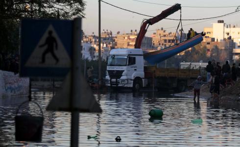 أمطار غزيرة وفيضانات في غزة