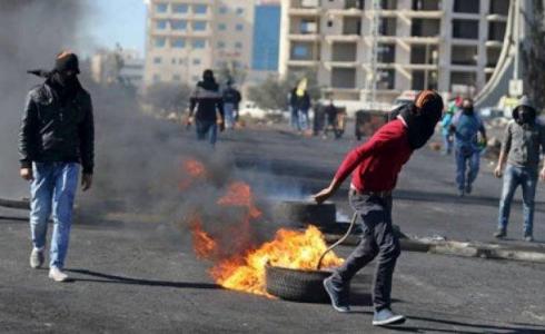 مواجهات مع قوات الاحتلال عند المدخل الشمالي لمدينة البيرة