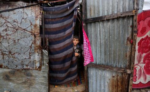  أجواء المنخفض الجوي في مخيم نهر البارد بخانيونس جنوب القطاع 