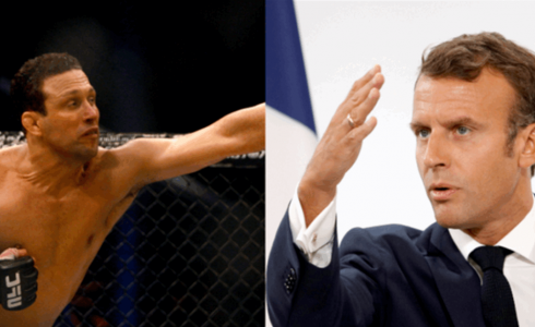 ماكرون و مصارع برازيلي