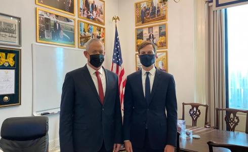 وزير الامن الإسرائيلي بني غانتس وكبير مستشاري الرئيس الأمريكي جاريد كوشنر