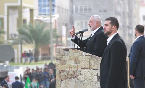 اسماعيل هنية خلال مشاركته في مهرجان انطلاقة حماس 31 في غزة