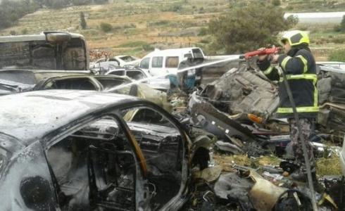 حريق في مركبة -تعبيرية-