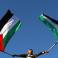 فتى يحمل رايات فلسطين - تعبيرية