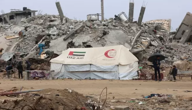خيمة من المساعدات الإماراتية في قطاع غزة - تعبيرية
