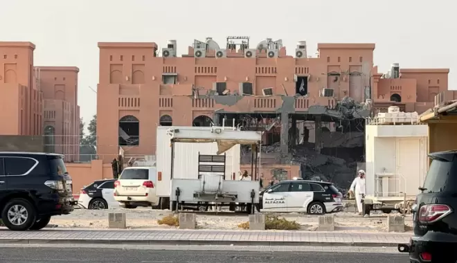 آثار القصف الإسرائيلي على الدوحة