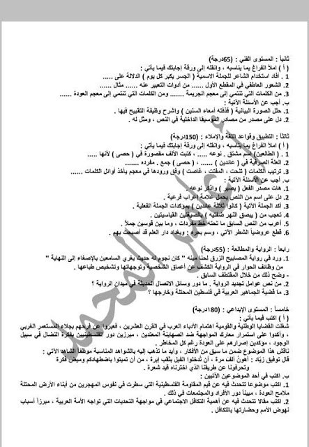 نماذج في اللغة العربية حسب النموذج الوزاري للصف الثالث الثانوي الادبي والعلمي (8).jpg