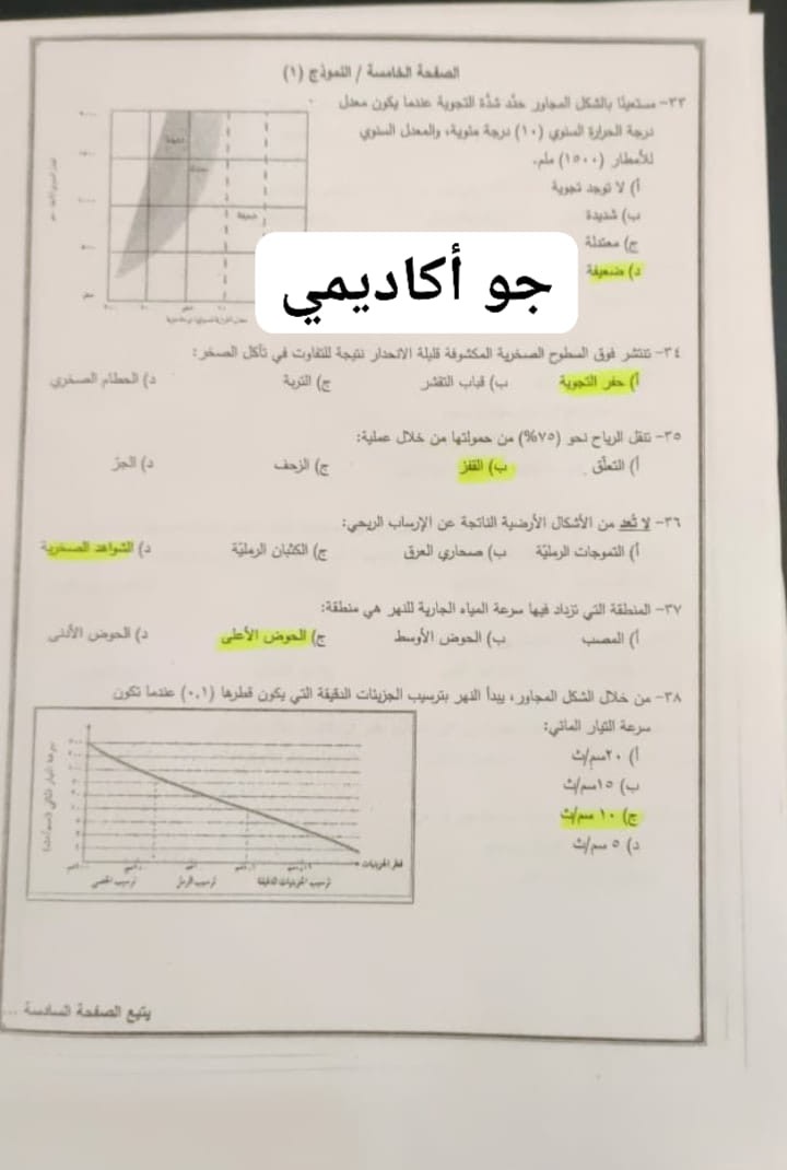إجابات امتحان الجغرافيا الدورة التكميلية 2021 توجيهي الأردن 2022