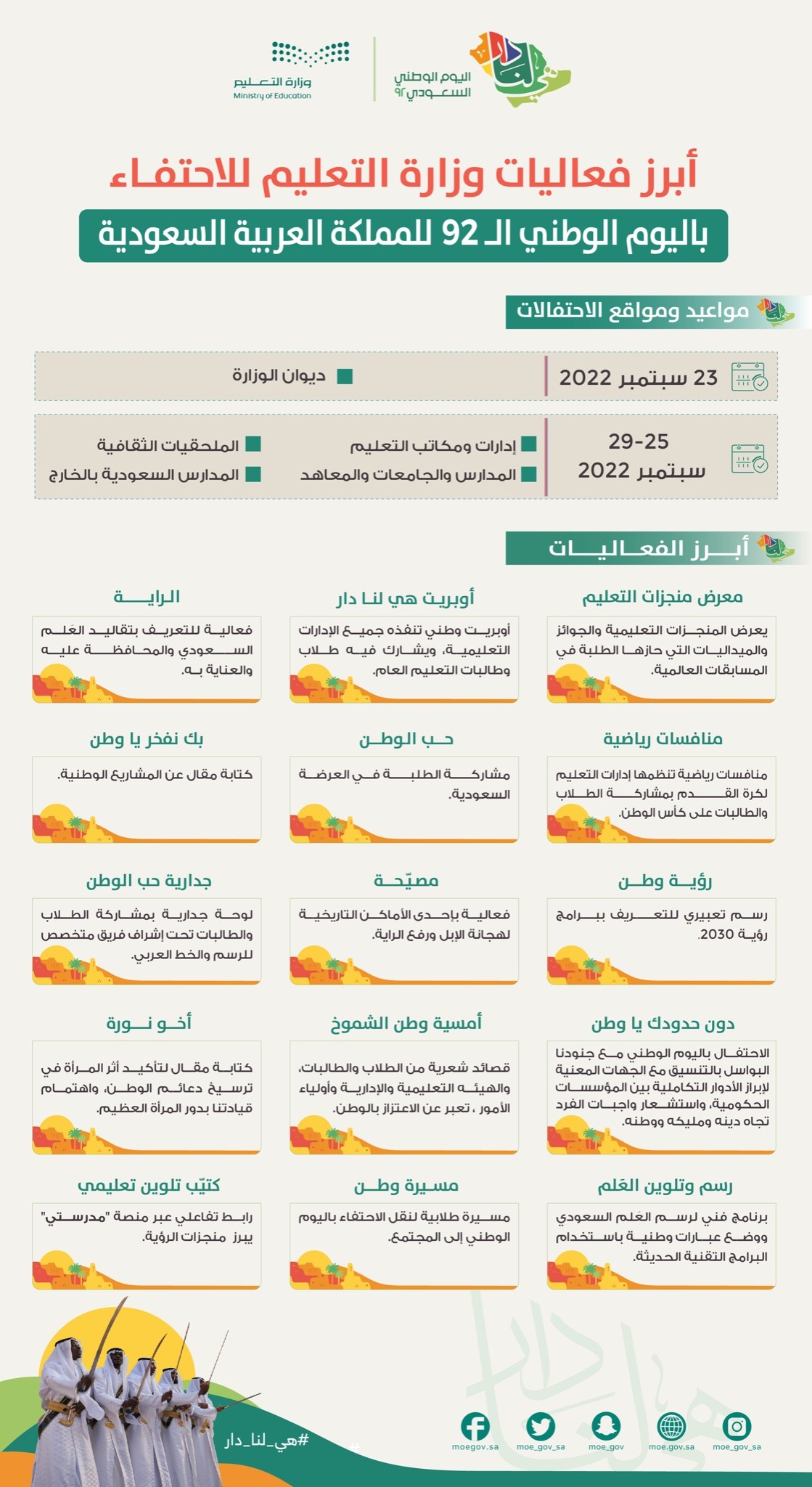 موعد وموقع أبرز فعاليات وزارة التعليم للاحتفاء باليوم الوطني بالسعودية .jpg