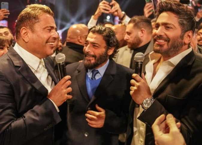تامر حسني وعمرو دياب في حفل أحمد عصام.jpg