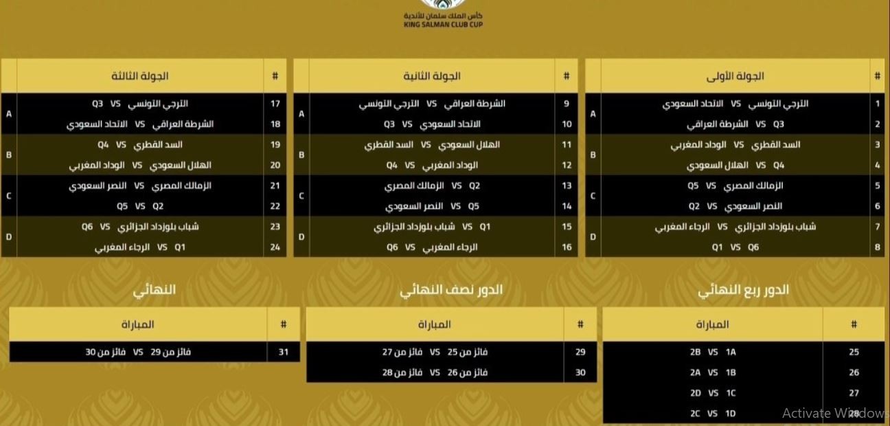 جدول مباريات الزمالك في البطولة العربية.jpg