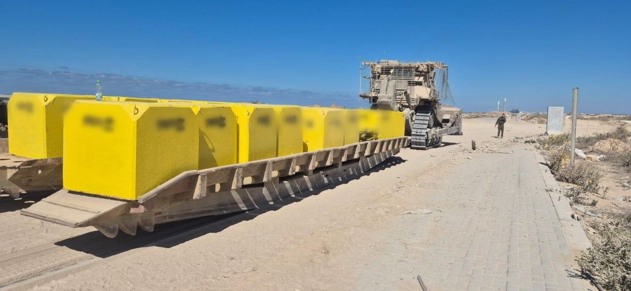 بالصور: الجيش الإسرائيلي يبدأ بتحديد الخط الأصفر لوقف إطلاق النار في غزة