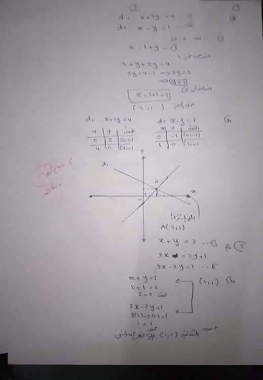 حل امتحان الرياضيات الصف التاسع سوريا