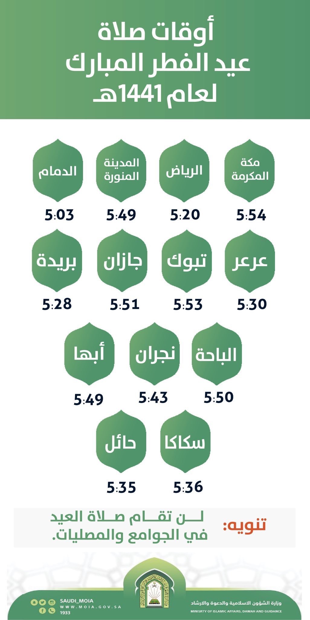 صورة موعد وقت صلاة عيد الفطر في الرياض وجميع مناطق السعودية وكالة سوا الإخبارية